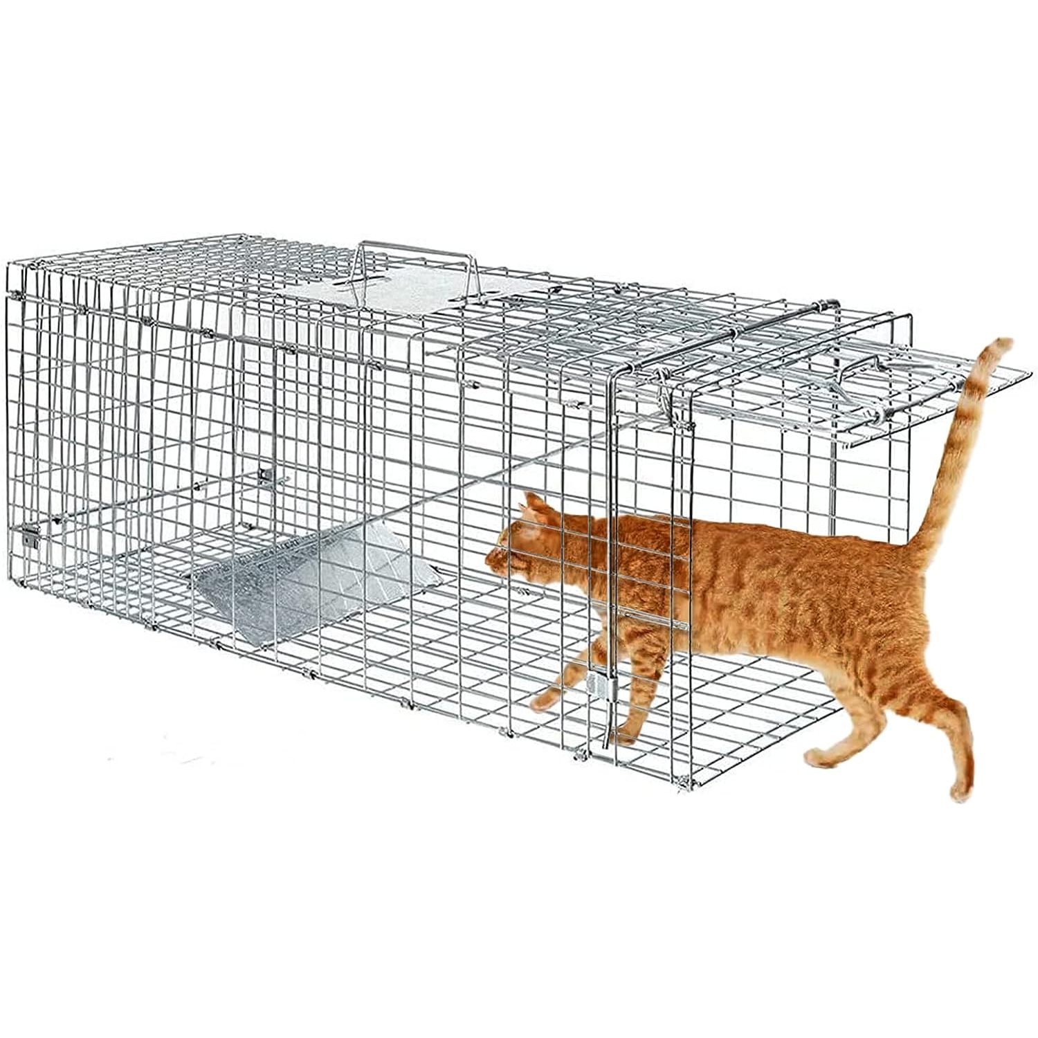 Large Live Animal Trap 32"X13"X 11" Cat Trap Rabbit Trap Raccoon Trap