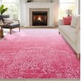 thumbnail image 1 of Large Living Room Rug 10x13 Washable Rug Modern Abstract Rug Bedroom Rug with Non Slip Backing, Pink Ombre Rug, Soft Thin Low Pile Rug, Indoor Foldable Printed Rug, 1 of 8
