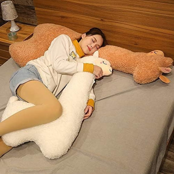 Large Llama Stuffed Animal, Soft Weighted Alpaca Plush Body Pillow for Cuddling and Room Decoration