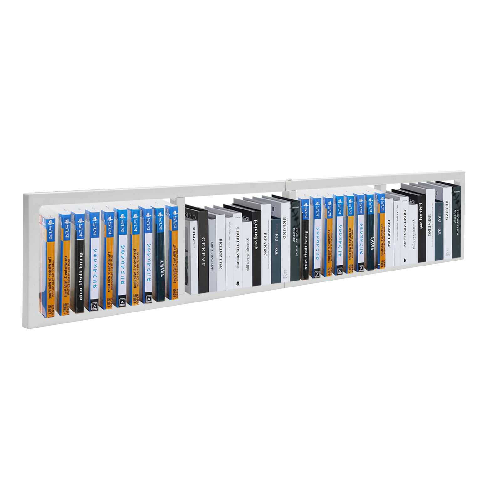Large Load-Capacity Wall-Mounted CD Storage Rack, 4 Compartments, White ...