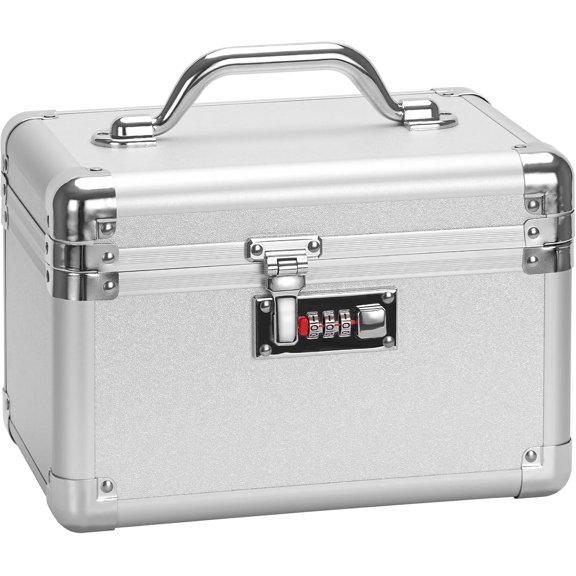 Large Lock Box - 10.2x6.7x6.9 Inch Lockable Storage Case with Combination Lock, Locking Box for Personal Items, and Pills, Lockbox for Office,