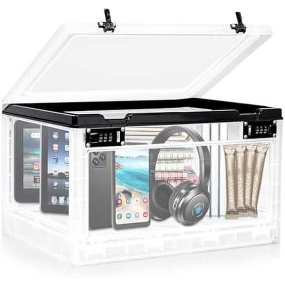 Large Lock Box for Personal Items, 24 Litre Combination Lockable Storage Box for Office Locker/School/Medicine/Snacks/Phone Jail/Electronic/Home