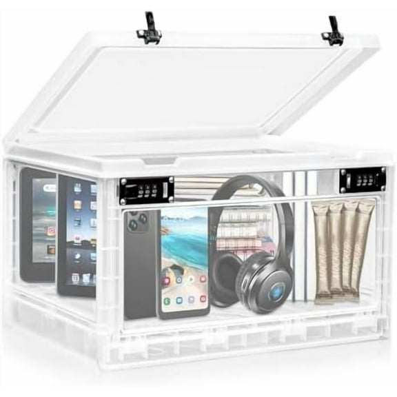 Large Lock Box for Personal Items, 24 Litre Combination Lockable Storage Box for Office Locker/School/Medicine/Snacks/Phone Jail/Electronic/Home