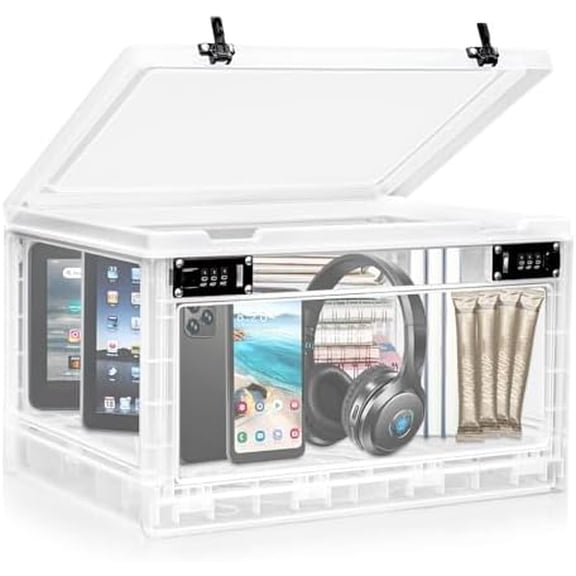 Large Lock Box for Personal Items, 24 Litre Combination Lockable Storage Box for Office Locker/School/Medicine/Snacks/Phone Jail/Electronic/Home