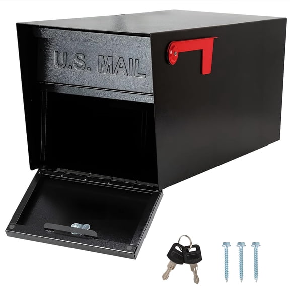 Large Locking Mailbox for Outside 21" x 11.2" x 10.5" Heavy Duty Galvanized Steel Security Mailbox with Key Lock, Weatherproof Anti-Theft Outdoor Mail Box, Large Capacity Modern Mailbox 75870