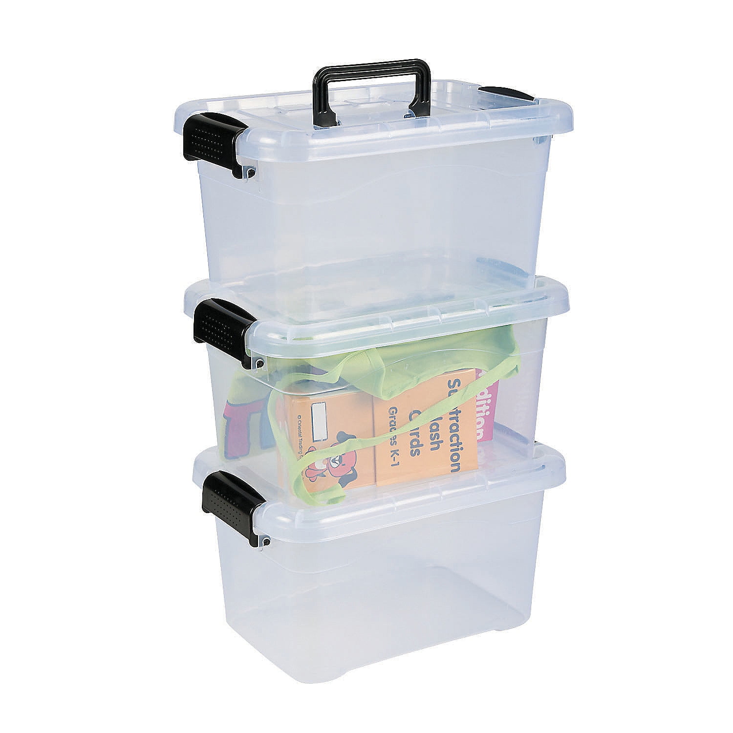Grey Large Locking Storage Bins with Lids & Handles, Educational, Party  Supplies, 3 Pieces