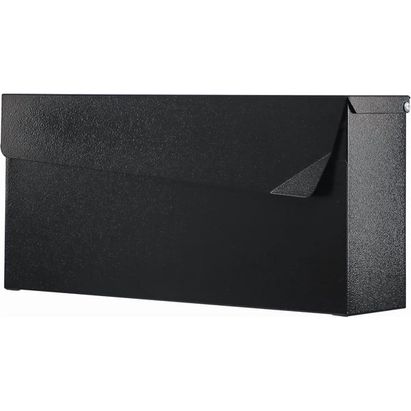 Large Locking Wall Mount Mailbox for Outside, High Capacity Security Mail Box with Key Lock, Metal Drop Box for Home and Office, Decorative Post Box, 15.7 x 9.9 x 4.9 Inches