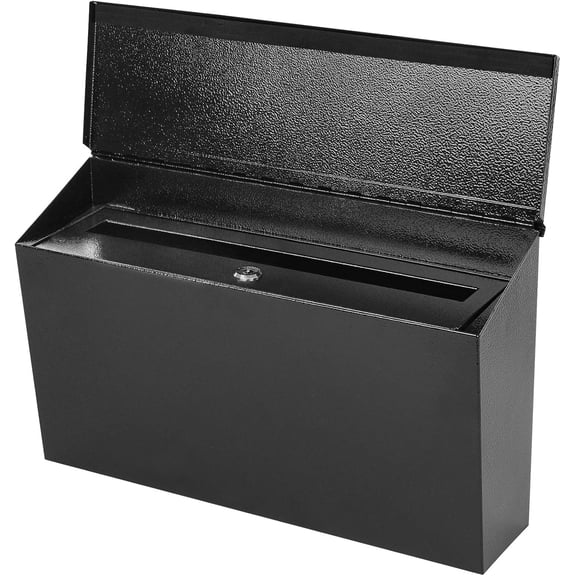 Large Locking Wall Mount Mailbox for Outside, High Capacity Security Mail Box with Key Lock, Metal Drop Box for Home and Office, Decorative Post Box, 15.7 x 9.9 x 4.9 Inches