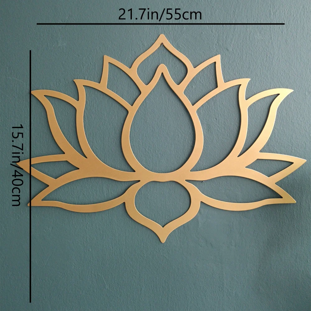 Large Lotus Metal Wall Art - Elegant Gold Flower Decor for Modern ...