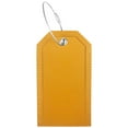 thumbnail image 1 of Large Luggage Tags, Wire Lanyard Boarding Pass, Leather Luggage Tags with Privacy Cover and Steel Loops (Yellow Plain) 4.53" x 2.52" x 0.16", 1 of 3