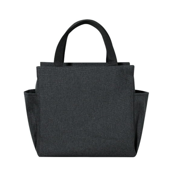 Large Lunch Bag, Tote Cooler Insulated Lunch Box for Women and Men, Reusable Waterproof Bento Bag for Work Picnic,9.8X9.8In(Black)