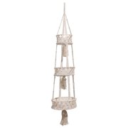 Large Macrame Hanging Fruit Basket, Hanging Basket Organizer for Vegetable Boho Decor Rope for Craft Room, Kitchen Organization