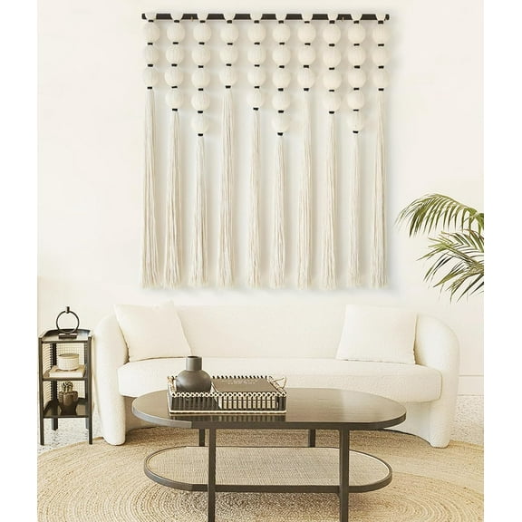 Large Macrame Wall Hanging Boho Decor Handmade Cotton Textile Art 39" Wx39" L