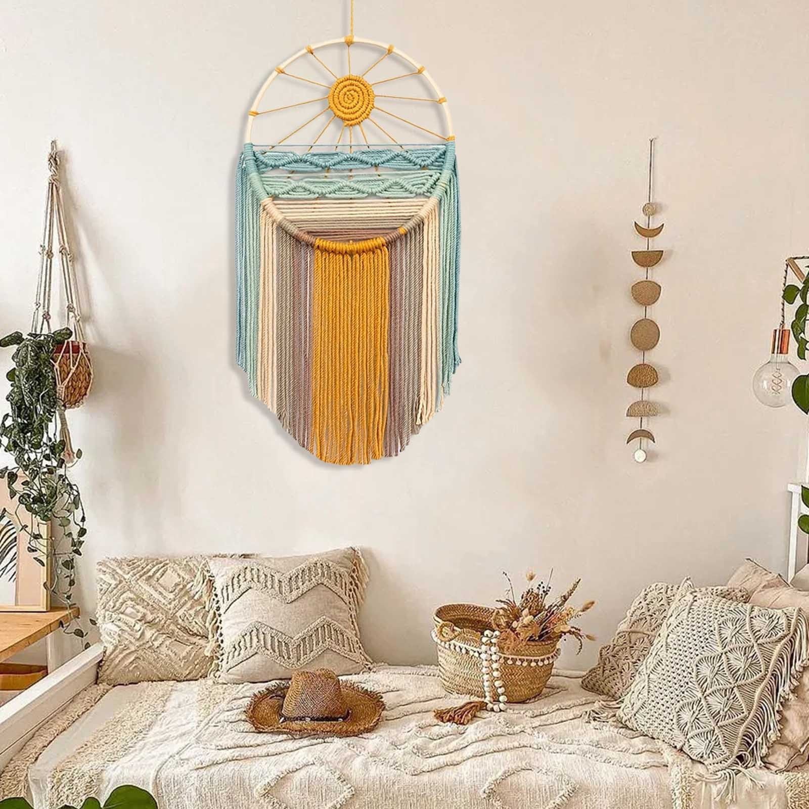 Bedroom Woven Tapestry Maydear Macrame Woven Wall Hanging Tapestry