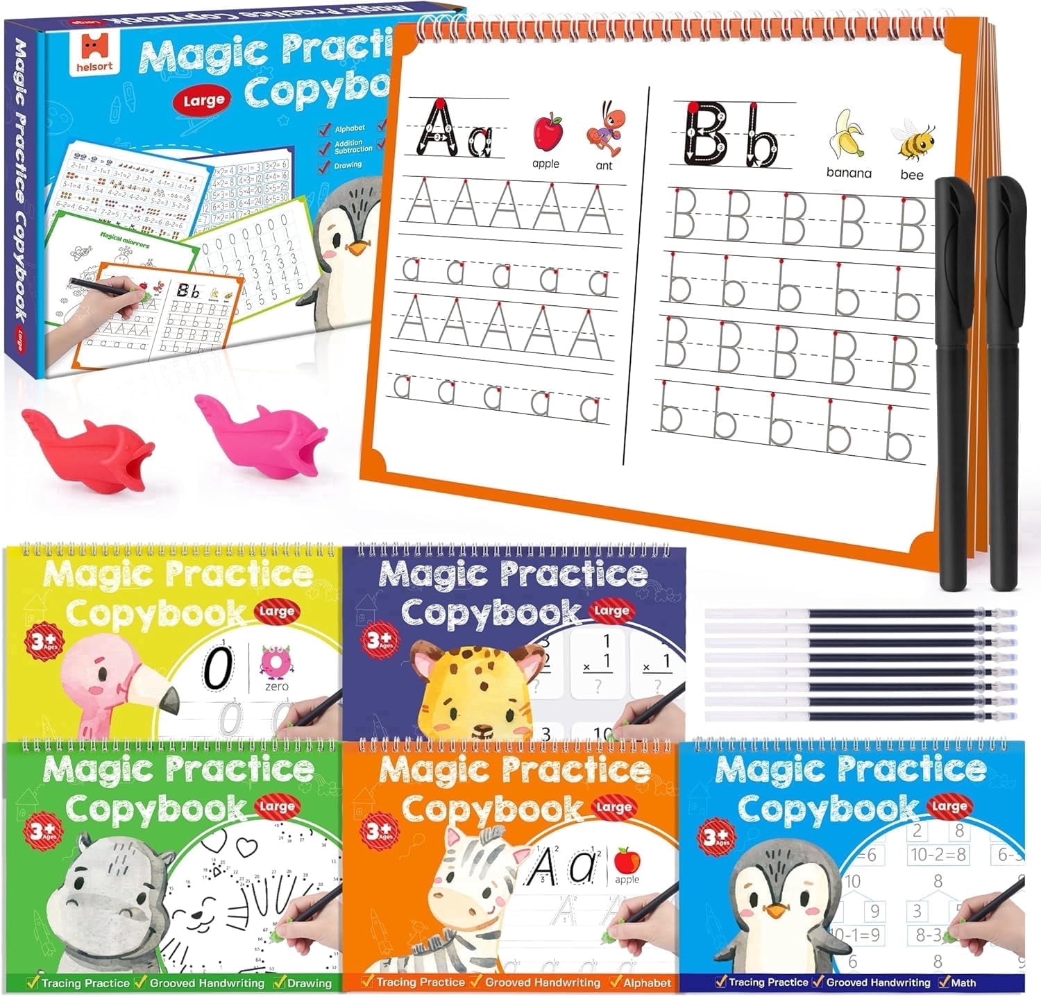 Walmart Writing Large Magic Grooved Writing Practice Books for Kids, Reusable Grooved ...