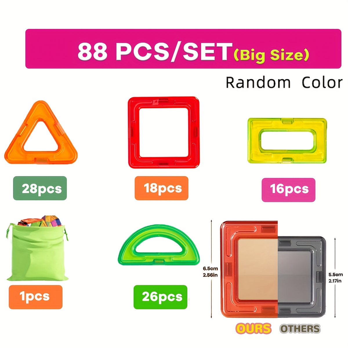 Large Magnetic Building Blocks Set, Creative DIY Construction Toys ...
