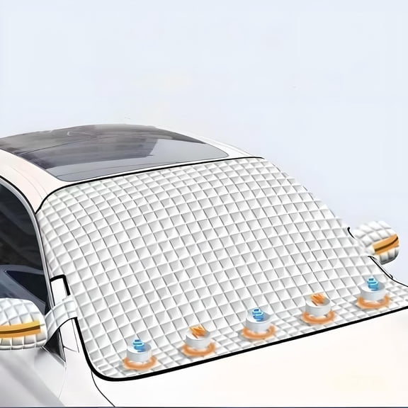 Large Magnetic Car Windshield Snow Cover, Windshield Snow Cover for Winter, Anti-Freezing and Anti-Snow Windshield Sunshade, Durable Design for Winter Weather Protection