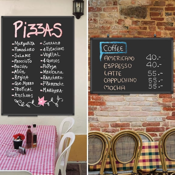 Large Magnetic Chalkboard 48"x36" Sturdy Aluminum Frame Hanging | On Sale | Premium Wall Decor Blackboard for Restaurant Menu School Office Home