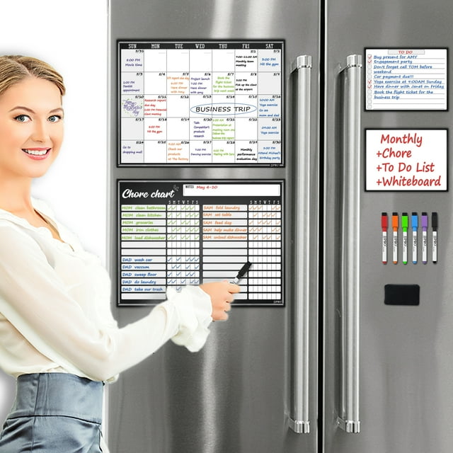 Large Fridge Magnetic Dry Erase Planner Monthly Calendar Chore Chart Large Fridge Magnetic Dry Erase Planner Monthly Calendar Chore Chart