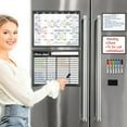 thumbnail image 1 of Large Magnetic Dry Erase Whiteboard Planner for Fridge -Undated Monthly Calendar, Chore Chart, and Bonus Notes/to Do/Grocery, 6 Magnetic Dry Erase Markers Included., 1 of 8