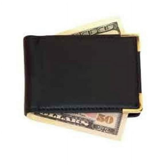 Large Magnetic Money Clip with Suede Lining in Genuine Leather