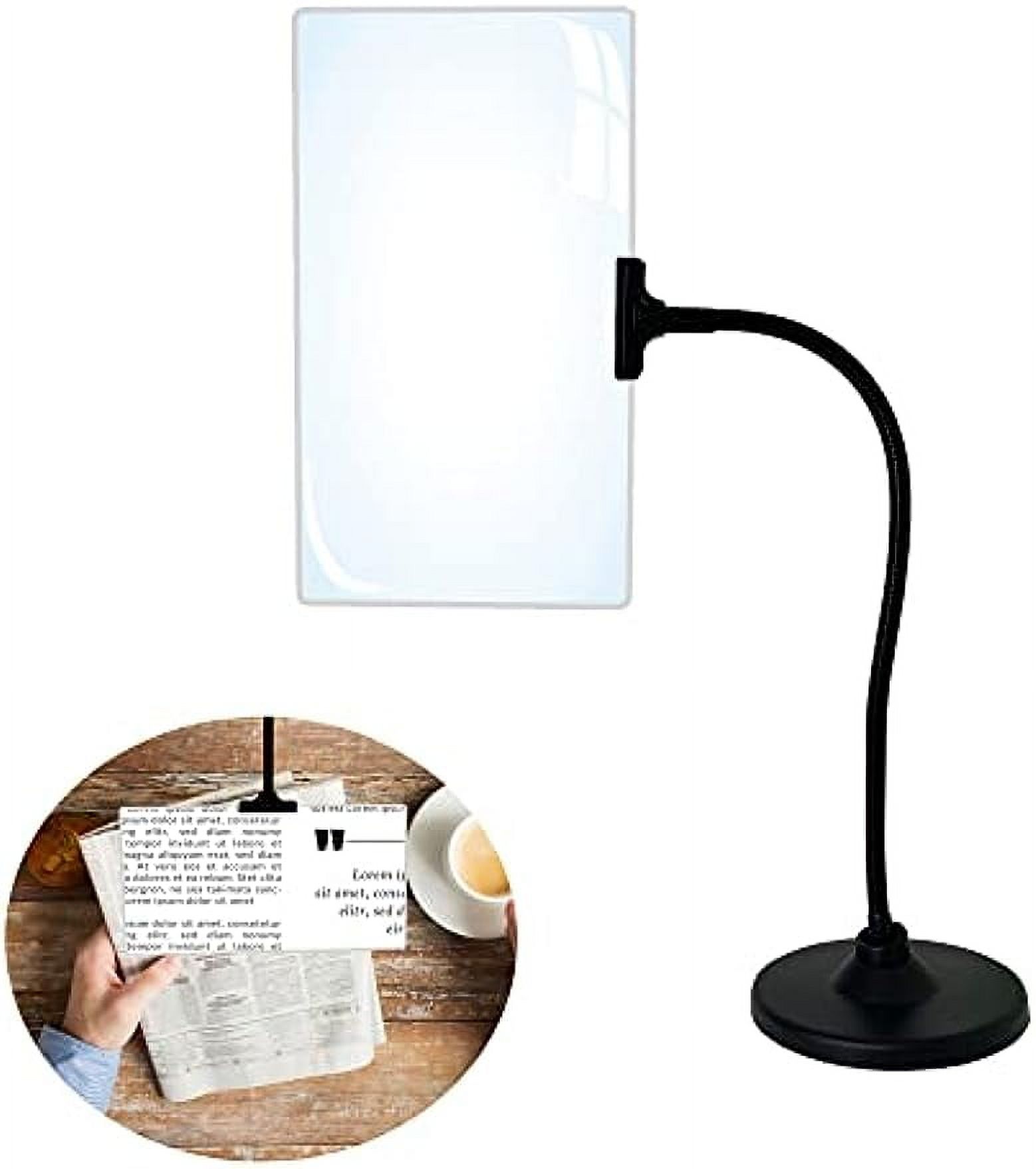 Large Magnifying Glass with Stand Hands Free Floor Magnifier Flexible Full Book Page Magnifying Gifts for Reading, Painting, Sewing, Phone, for