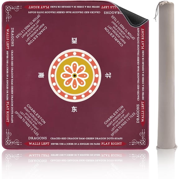 Large Mahjong Mat - 32.4x32.4 Inch, 3mm Thick - Minimal Crease Marks, Non-Slip Noise Reduction Gaming Mat for Mahjong/Poker/Board Games/Card Games/Dominoes
