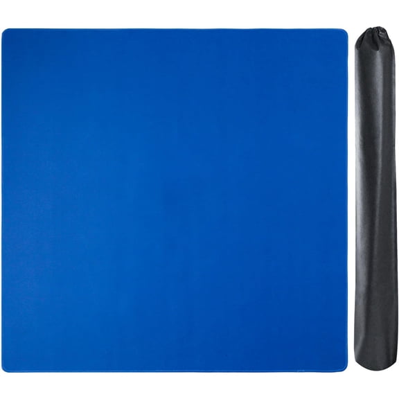 Large Mahjong Mat with Black Carrying Bag (Blue,31.5 inches), Anti Slip and Noise Reduction Table Cover for Mahjong, Poker, Card Games, Dominoes, Board Games, Slip Resistant Mat