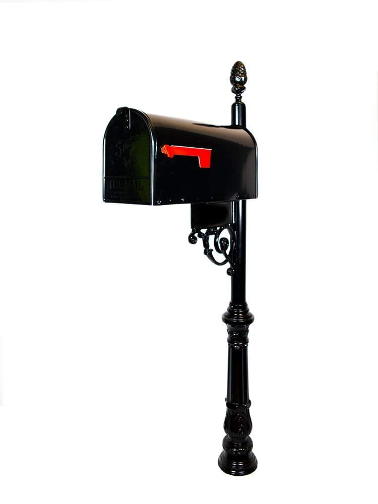 Large Mailbox and Decorative Post System with Number Plate