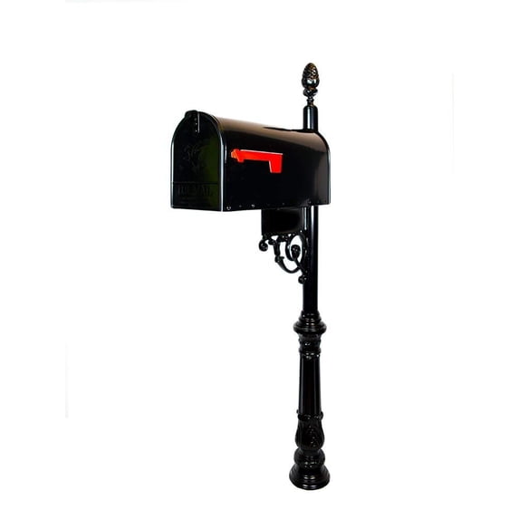 Large Mailbox and Decorative Post System with Number Plate