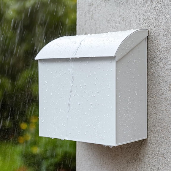 Large Mailbox for House, 12.4”x7.1”x11.8 White Mailboxes for Outside, Waterproof Mailbox - Baxter-Style Wall Mount Mailboxes for Outside