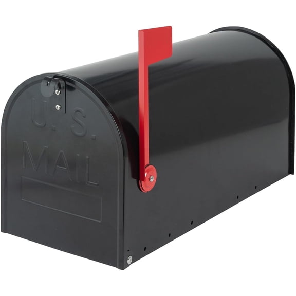 Large Mailboxes for Outside, Black Metal Mailbox, Galvanized Steel Post Mount Mail Box, T3 Capacity, 23 x 10.7 8.9 Inches