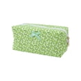 thumbnail image 1 of Large Makeup Bag for Women, Floral Cosmetic Pouch with Bow Detail, Travel Toiletry Bag for Skincare & Beauty Essentials, Zippered Organizer for Vanity & Bathroom Countertop, 1 of 5