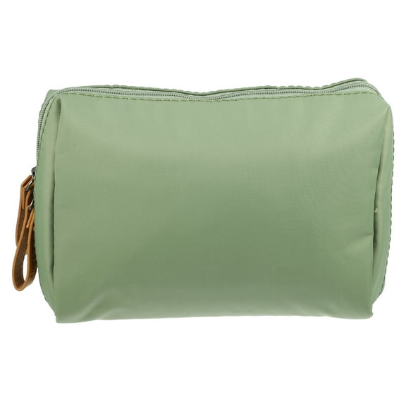 Large Makeup Bag for Purse Travel Handy Makeup Pouch Portable Cosmetic Bag for Women Dark Green Beige