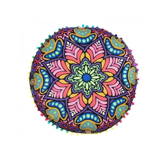 Large Mandala Floor Pillows Round Bohemian Meditation Cushion Cover Pouf