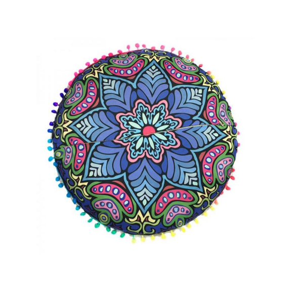 Large Mandala Floor Pillows Round Bohemian Meditation Cushion Cover Pouf