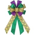 thumbnail image 1 of Large Mardi Gras Bow for Wreath, Purple Green Gold Gitter Stripe Bow for Mardi Gras Decoration - Sequin Bow for Front Door Indoor Outdoor Wall Mardi Gras Party Supplies Ornament, 1 of 10
