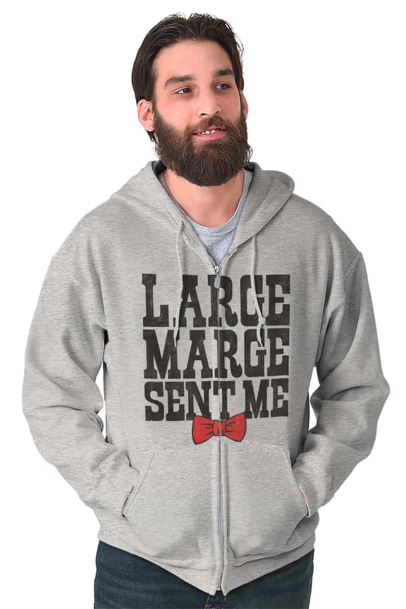 Large Marge Sent Me Bow Unisex Fleece Graphic Zip Up Hoodie Brisco Brands 4X