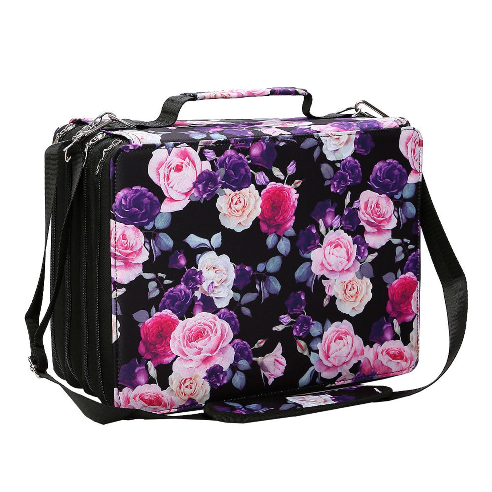 Large Marker Organiser Carrying Case 168/224 Slot Marker Pen Bag with Shoulder Strap for Brush Pen Art Supply Organizers