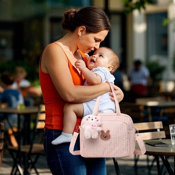 Large Maternity Bag - Functional Nursing Tote for Mom and Baby with Organizer Compartments and Insulated Pocket - for Daily Commutes and Outings