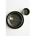 thumbnail image 1 of Large Matte Black Ceramic Bowl with Hand-Applied Gold Rim – 7.4" Set of 2 | Luxury Collection, 1 of 4