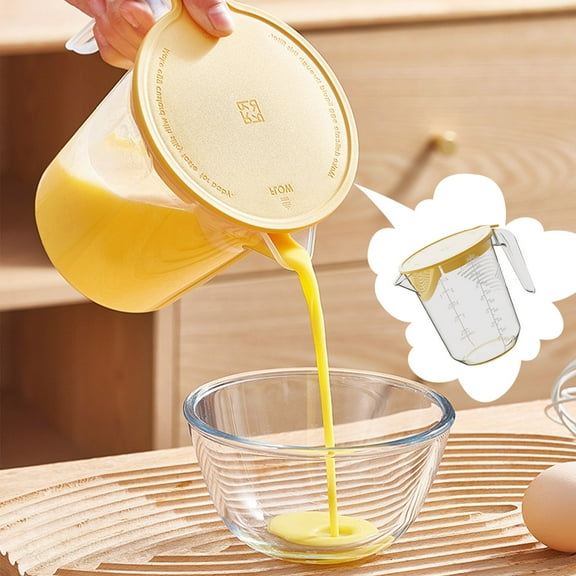 Large Measuring Cup with Strainer Lid | 1000ml 1L Kitchen Measuring Jug | Multipurpose Mixing Bowl for Baking Cooking and Fruit Washing | Microwave Safe Plastic Container for Home Kitchen
