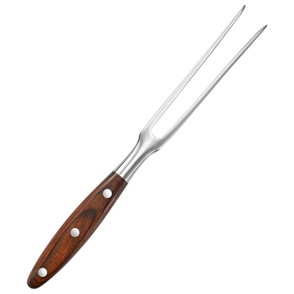 Large Meat Fork with Wood Handle,11.6 Inch Stainless Steel Two Prong Serving Fork for Meat Cooking,Kitcen,Barbecue,Chicken Turkey Beef