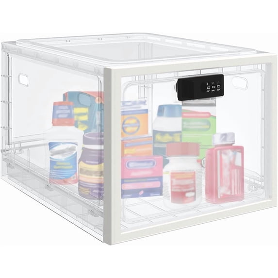 Large Medicine Lock Box for Safe Medication, 10L Lockable Storage Box ...