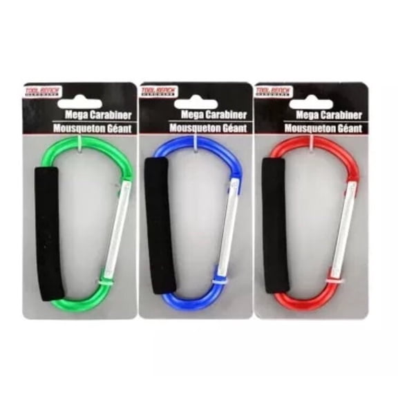 Large Mega Jumbo 4.75" Aluminum Carabiner D-Ring Clip Snap Hook Soft Grip