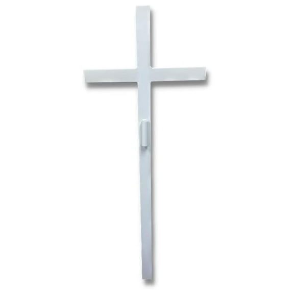 Large Memorial Cross - Perfect For Outdoor And Memorial Sites - Steel Grave Marker White Powder Coat Finish - Headstone Replacement - Made In The USA