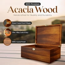 Large Memory Box For Keepsakes Acacia Wood Box, Decorative Boxes With Hinged lid and locking key, Memory treasure Wood Box, Wooden Storage Box, Wooden Gift Box