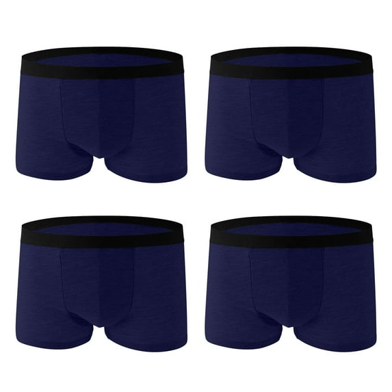 Large Men Briefs Boxers 4pcs Men's Underwear Shorts Solid Color New Style Breathable Underwear