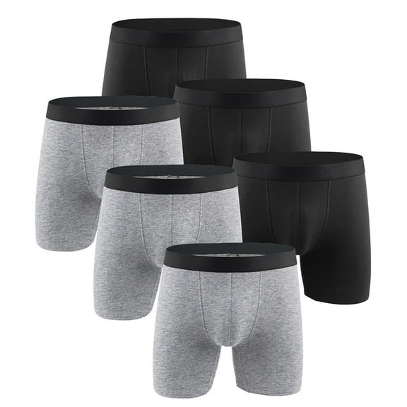 Large Men Briefs Boxers 6PC Men's Underwear Large Size Fatty Men's Underpants Extra Long Sport Solid Color