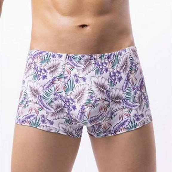 Large Men Briefs Boxers Men's New Style Breathable Sexy Printed Underwear with Flat Corner Underwear